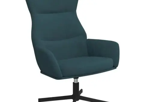 Scaun de relaxare, albastru, catifea - 2/5