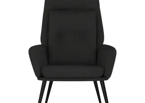 Scaun de relaxare, negru, piele întoarsă ecologică - 3/5