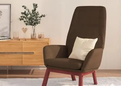 Scaun de relaxare, maro, material textil - 1/5