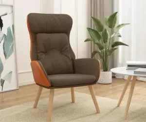 Scaun de relaxare, maro, catifea și PVC