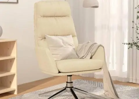 Scaun de relaxare, crem, material textil - 1/5