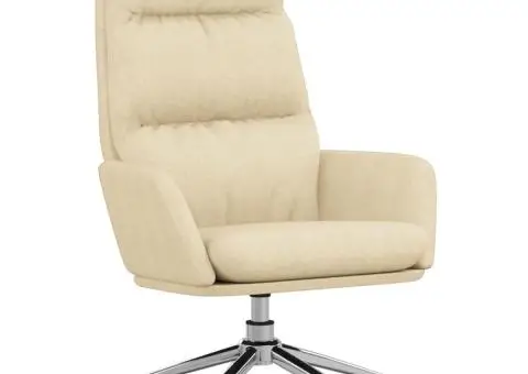 Scaun de relaxare, crem, material textil - 2/5