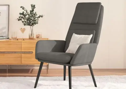 Scaun de relaxare, gri deschis, material textil - 1/5