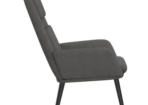 Scaun de relaxare, gri deschis, material textil - 4/5