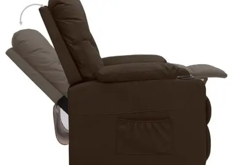 Fotoliu rabatabil, maro, piele ecologică - 5/5