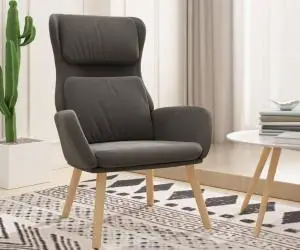 Scaun de relaxare, gri închis, catifea