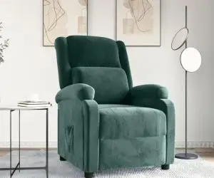 Fotoliu rabatabil, verde închis, catifea