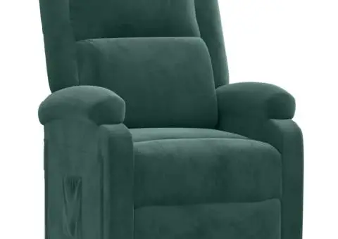 Fotoliu rabatabil, verde închis, catifea - 2/5