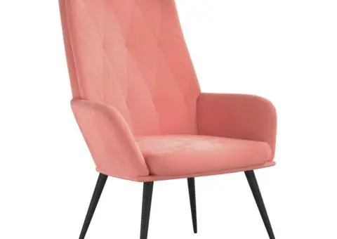 Scaun de relaxare, roz, catifea - 2/5