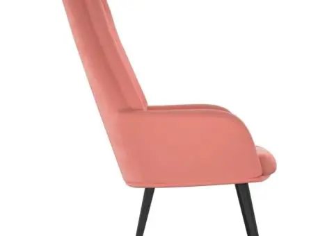 Scaun de relaxare, roz, catifea - 4/5