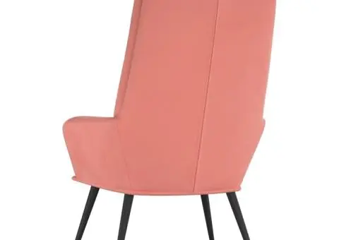 Scaun de relaxare, roz, catifea - 5/5