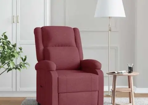 Fotoliu rabatabil, roșu vin, material textil - 1/5