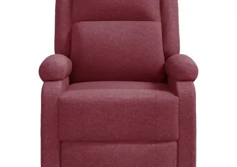 Fotoliu rabatabil, roșu vin, material textil - 3/5