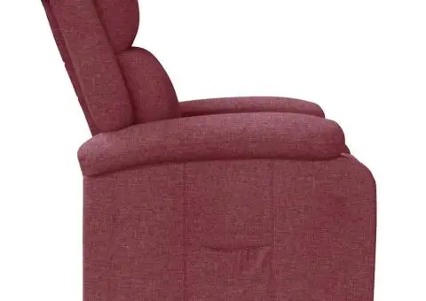 Fotoliu rabatabil, roșu vin, material textil - 4/5