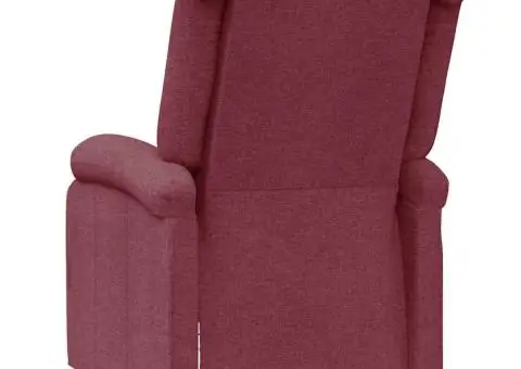 Fotoliu rabatabil, roșu vin, material textil - 5/5