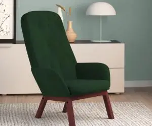 Scaun de relaxare, verde închis, catifea