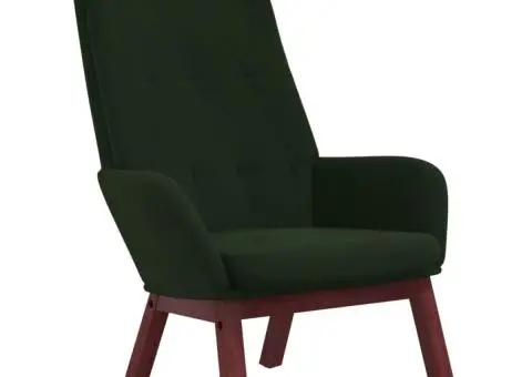 Scaun de relaxare, verde închis, catifea - 2/5