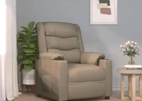 Fotoliu rabatabil, cappuccino, piele ecologică - 1/5