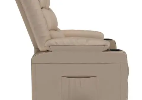 Fotoliu rabatabil, cappuccino, piele ecologică - 4/5