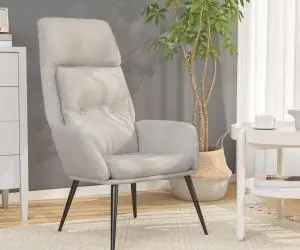 Fotoliu rabatabil, gri deschis, piele întoarsă artificială
