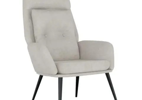 Fotoliu rabatabil, gri deschis, piele întoarsă artificială - 2/5