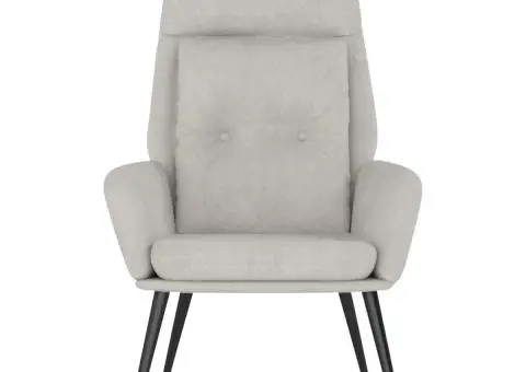 Fotoliu rabatabil, gri deschis, piele întoarsă artificială - 3/5