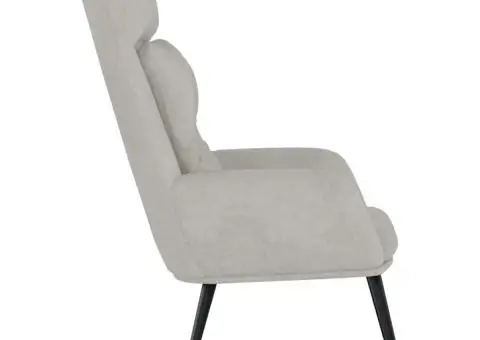 Fotoliu rabatabil, gri deschis, piele întoarsă artificială - 4/5