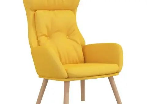 Scaun de relaxare, galben muștar, material textil - 2/5