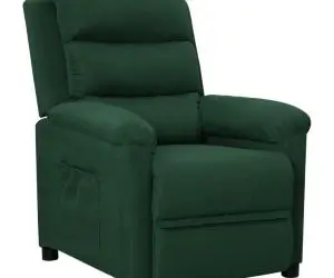 Fotoliu rabatabil, verde închis, material textil
