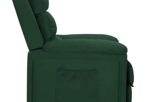 Fotoliu rabatabil, verde închis, material textil - 3/5