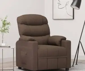 Fotoliu rabatabil, maro, material textil