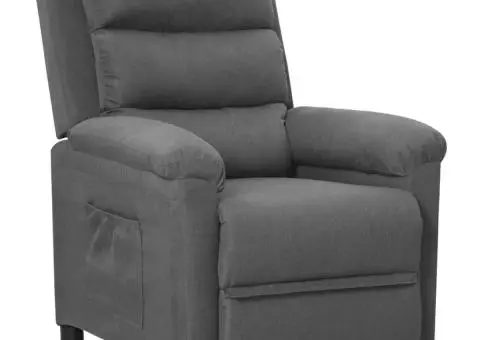 Fotoliu rabatabil, gri deschis, material textil - 1/5