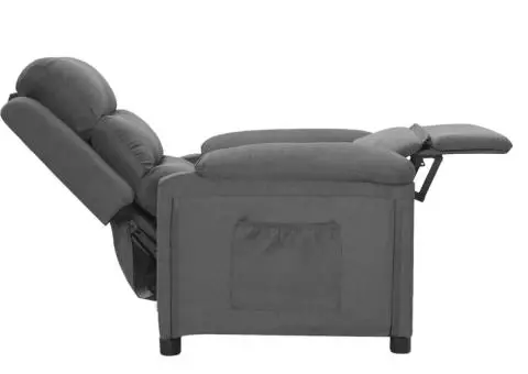 Fotoliu rabatabil, gri deschis, material textil - 4/5