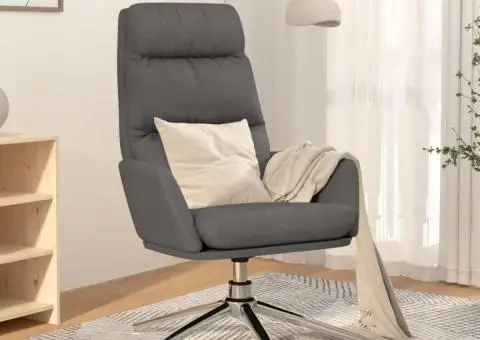 Scaun de relaxare, gri deschis, material textil - 1/5