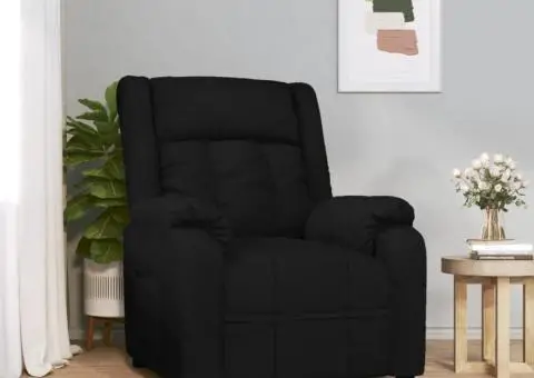 Fotoliu rabatabil, negru, material textil - 1/5