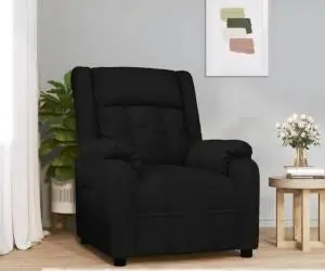 Fotoliu rabatabil, negru, material textil