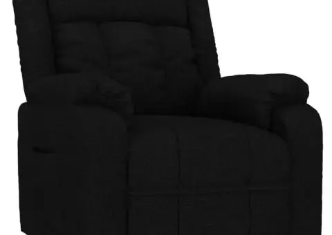 Fotoliu rabatabil, negru, material textil - 2/5