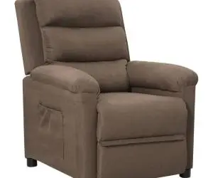 Fotoliu rabatabil, gri taupe, material textil