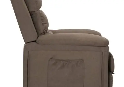 Fotoliu rabatabil, gri taupe, material textil - 3/5