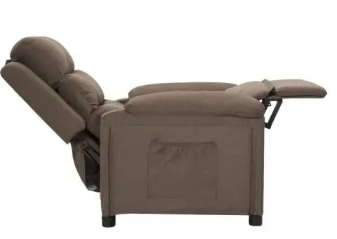 Fotoliu rabatabil, gri taupe, material textil - 4/5