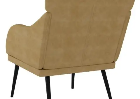 Fotoliu, maro, 63x76x80 cm, catifea - 5/5