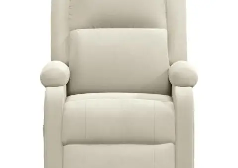 Fotoliu rabatabil, crem, catifea - 3/5