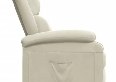 Fotoliu rabatabil, crem, catifea - 4/5