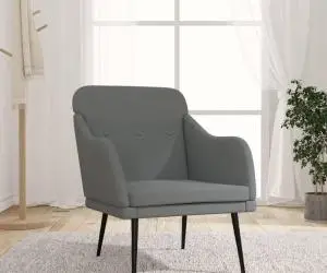 Fotoliu, gri închis, 63x76x80 cm, textil