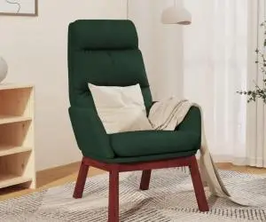 Scaun de relaxare, verde închis, material textil