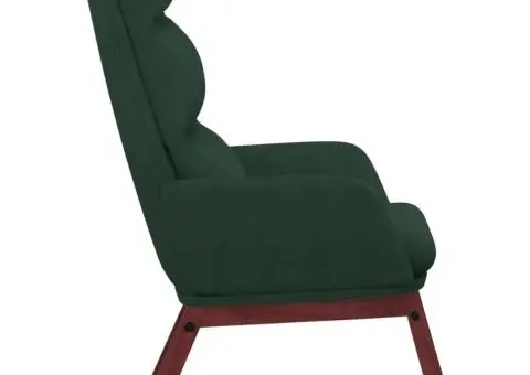 Scaun de relaxare, verde închis, material textil - 4/5