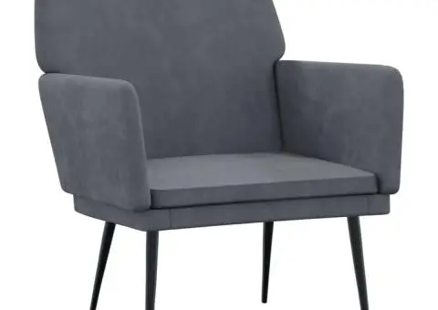 Fotoliu, gri închis, 62x79x79 cm, catifea - 2/5