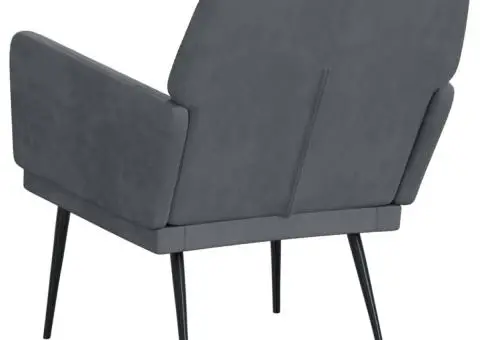 Fotoliu, gri închis, 62x79x79 cm, catifea - 5/5