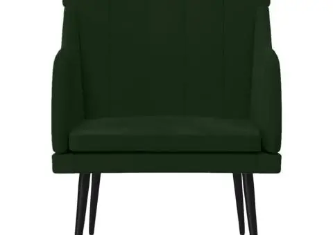 Fotoliu, verde închis, 63x76x80 cm, catifea - 3/5