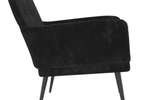 Fotoliu, negru, 62x79x79 cm, catifea - 4/5